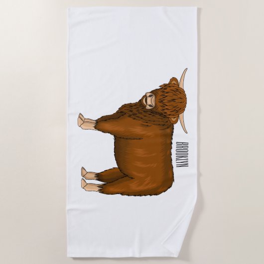 Serviette De Plage Highland cow (Devant)