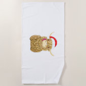 Serviette De Plage Highland Cow Joyeux T-shirt Neige de Noël Essentia (Devant)