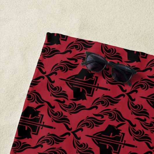 Serviette De Plage Hightower Vs. Targaryen Helmet Pattern (En situation)