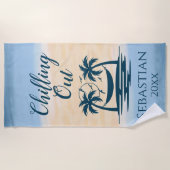 Serviette De Plage Hilling Out Palm Trees Hammock Beach (Devant)