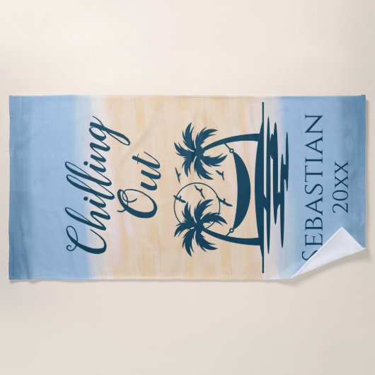Serviette De Plage Hilling Out Palm Trees Hammock Beach (Devant)