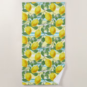 Serviette De Plage Hip Tropical Summer Lemons Fruit Motif (Devant)