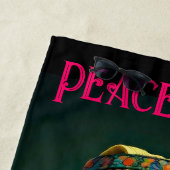 Serviette De Plage Hippie Bearded Dragon Peace Retro Custom (En situation)