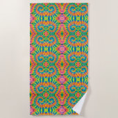 Serviette De Plage Hippie colorée Motif teinte Cravate (Devant)