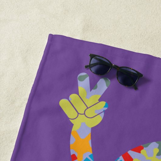 SERVIETTE DE PLAGE HIPPIE ICON BY MASANSER (En situation)