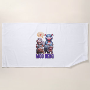 Serviette De Plage Hippo mignon Moo Deng Tee, Cool Moo Deng Hippo Lov