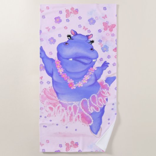 Serviette De Plage Hippo Prima Ballerina - Bonne danseuse (Devant)