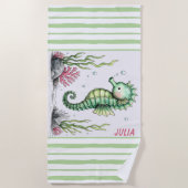 Serviette De Plage Hippocampe dans le Jardin des Marées (Devant)
