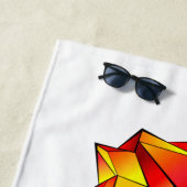 Serviette De Plage Hippocampe polygonal arc-en-ciel (En situation)