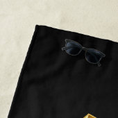 Serviette De Plage Hippocampe Polygonal Or (En situation)