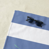 Serviette De Plage Hipster Panda sur des bandes de rugby avec nom (En situation)
