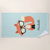 Serviette De Plage Hipster Red Fox (Devant)
