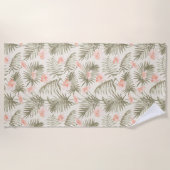 Serviette De Plage Hisbiscus Tropical Palm Tree Motif (Devant)
