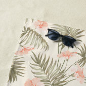 Serviette De Plage Hisbiscus Tropical Palm Tree Motif (En situation)