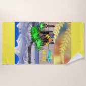 Serviette de plage Hiver Été Automne Vous êtes ici (Devant)