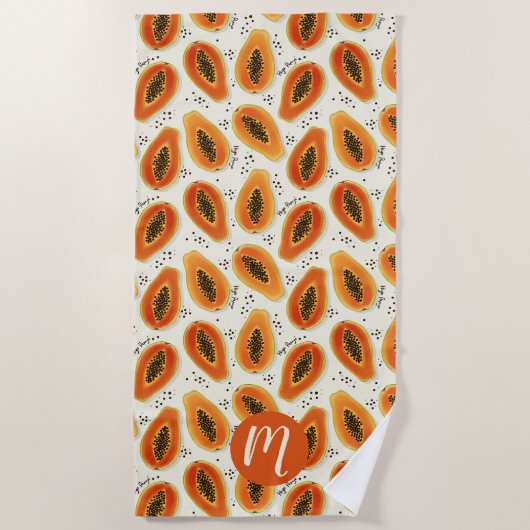 Serviette De Plage Hiya Papaya Motif (Devant)