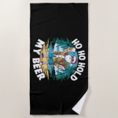 Serviette De Plage Ho Ho tenir ma bière Noël en juillet été Père Noël (Devant)