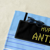 Serviette De Plage Hockey sur glace initial personnalisé (En situation)