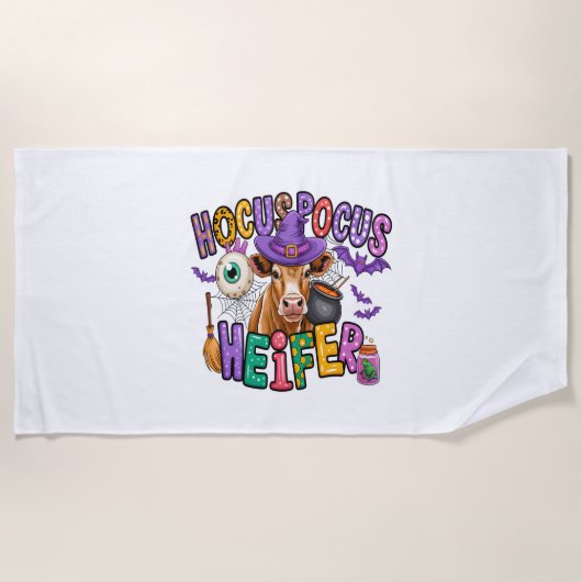 Serviette De Plage Hocus Pocus Heifer Vache d'Halloween (Devant)