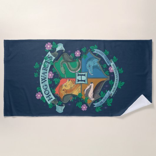 Serviette De Plage HOGWARTS™ Floral Crest (Devant)