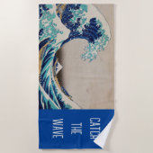 Serviette De Plage Hokusai cool grande vague "Catch the Wave" (Devant)