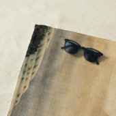 Serviette De Plage Hokusai - Garçon regardant le Mont Fuji (En situation)