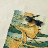 Serviette De Plage Hokusai grasshopper et iris Japon (En situation)