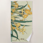 Serviette De Plage Hokusai grasshopper et iris Japon (Devant)
