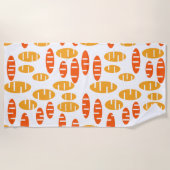 Serviette De Plage Holey Ovals - Orange et Jaune (Devant)