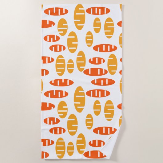 Serviette De Plage Holey Ovals - Orange et Jaune (Devant)