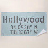 Serviette De Plage Hollywood Latitude Longitude (Devant)