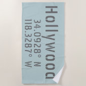 Serviette De Plage Hollywood Latitude Longitude (Devant)