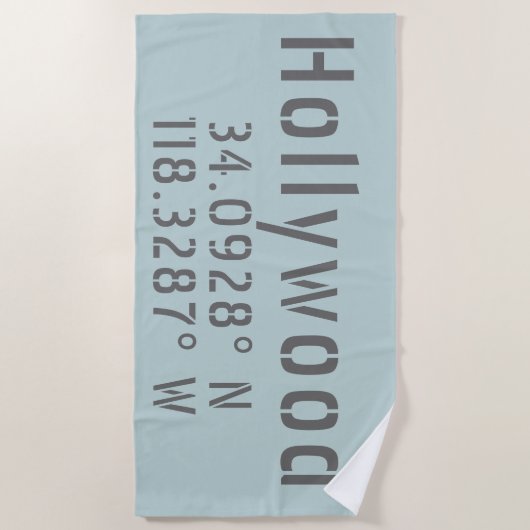 Serviette De Plage Hollywood Latitude Longitude (Devant)