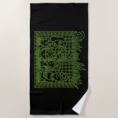 Serviette De Plage Hologramme numérique de la famille Smith (Devant)