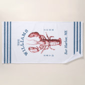 Serviette De Plage Homard côtier Bord de mer Vacances en famille (Devant)