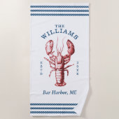Serviette De Plage Homard côtier Bord de mer Vacances en famille (Devant)