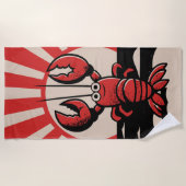 Serviette De Plage Homard Drôle – Conception de Plage Rétro (Devant)