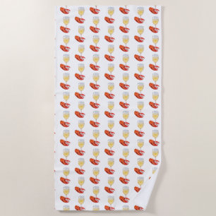 Serviette De Plage Homard et vin