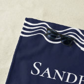 Serviette De Plage Homard marine bleu blanc (En situation)