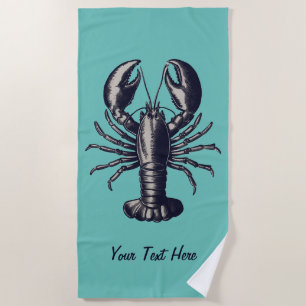 Serviette De Plage Homard vintage tendance Personnalisé