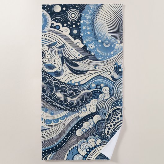 Serviette De Plage Home Studio Indigo Bloom (Devant)