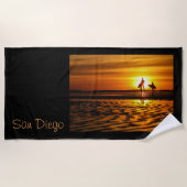 Serviette De Plage homme de surfer (Devant)