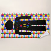 Serviette De Plage Hommes gays LGBTQ Silhouette et arc-en-ciel (Devant)