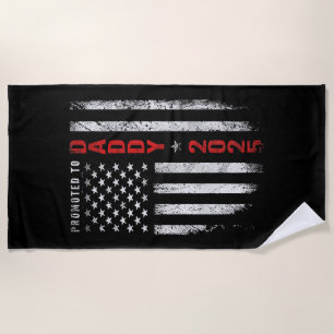 Serviette De Plage Hommes Patriotiques Promus À Daddy Est 2025 Premie