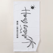 Serviette De Plage Honeymooning palm trewedding gift (Devant)
