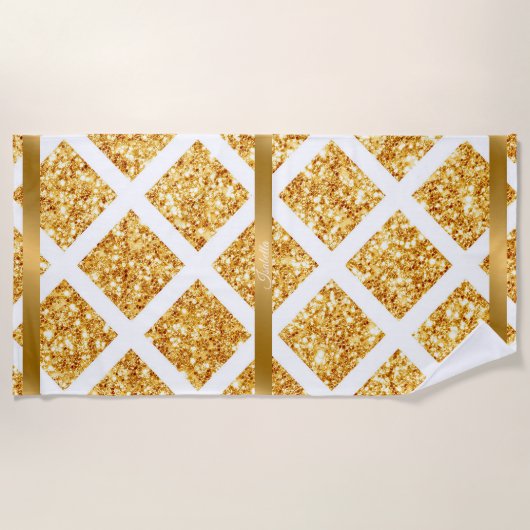 Serviette De Plage Honeypeb Gold Parties scintillant Boho Collection  (Devant)