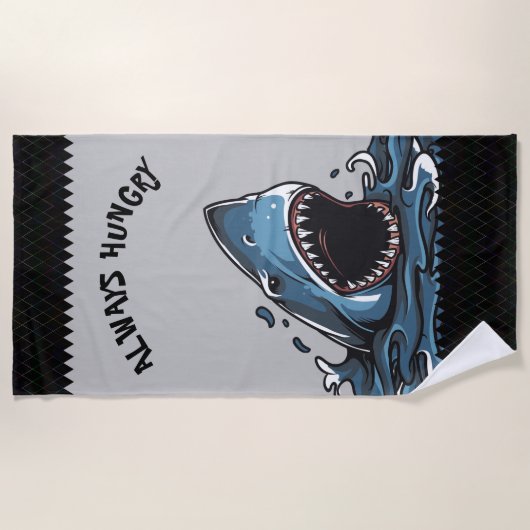 SERVIETTE DE PLAGE HONGRY SHARK (Devant)
