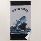 SERVIETTE DE PLAGE HONGRY SHARK (Devant)