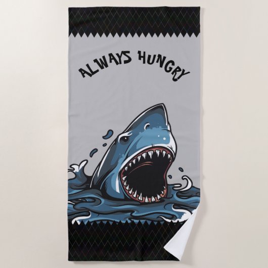 SERVIETTE DE PLAGE HONGRY SHARK (Devant)