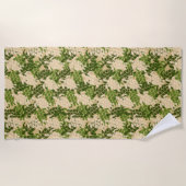 Serviette De Plage Honu Sea Turtle Hawaiian Tapa - Khaki (Devant)